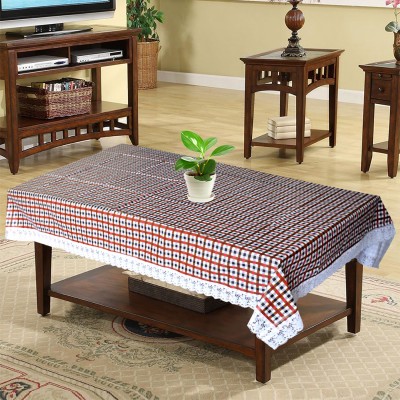 KUBER INDUSTRIES Checkered 4 Seater Table Cover(Maroon, PVC)