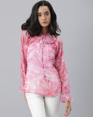RAREISM Casual Printed Women Pink Top