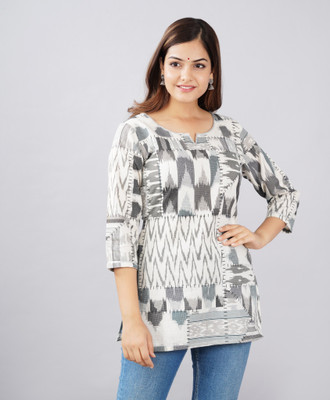 Parchhai Casual Printed Women Grey Top
