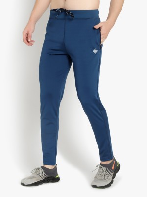 John Ally Solid Men Dark Blue Track Pants