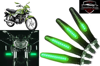 Smarter Ride Front, Rear, Side LED Indicator Light for Hero HF Deluxe(Green)