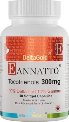 WELLNESS EXTRACT EANNATTO Tocotrienols 300mg DeltaGold Antioxidant Vitamin E Immune Support(30 Capsules)