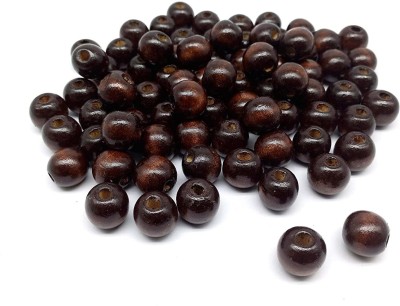 PRANSUNITA Large Hole Wooden Beads for Macrame – Dark Brown (14 mm)- Pack of 50 pcs