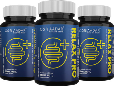 AADAR RELAX PRO Capsule For Fast Constipation Relief & Gastric Troubles 60 Capsules(Pack of 3, 180 Capsules)