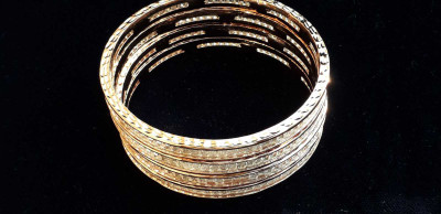 JDX Alloy Crystal Gold-plated Bangle Set(Pack of 4)
