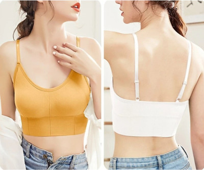 Pearl Fashion Casual Solid Women Yellow, White Top