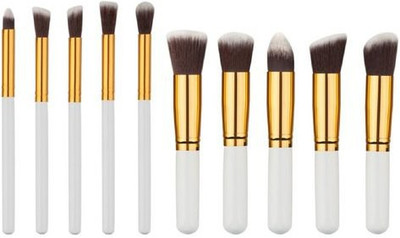 NCY Professional White/Golden Makeup Brushes Set (Pack of 10)(Pack of 10)
