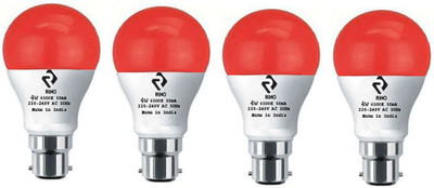 rino 4 W Basic Standard B22 LED Bulb(Red, Pack of 4)