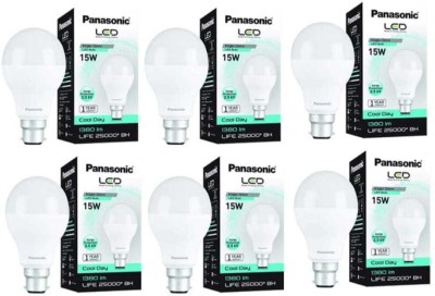 Panasonic 15 W Round B22 LED Bulb(White, Pack of 6)