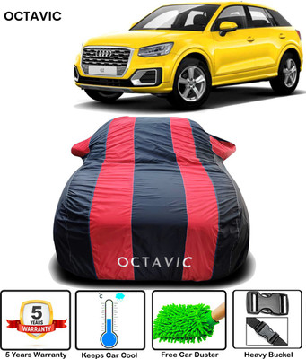 octavic Car Cover For Audi Q2 (With Mirror Pockets)(Black, Red)