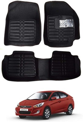 RKPSP Plastic 5D Mat For  Hyundai Verna(Black)