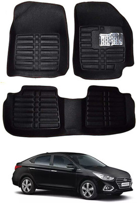 RKPSP Plastic 5D Mat For  Hyundai Verna(Black)