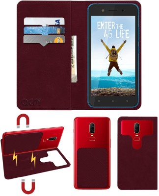 ACM Flip Cover for Itel A23 Pro Open Version(Maroon, Cases with Holder, Pack of: 1)