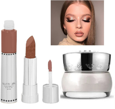 GFSU MakeUp Base Face & Body Illuminator Highlighter Cream With 2 in 1 Matte Lipstick (COMBO)(2 Items in the set)