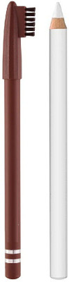 tanvi27 BOLD EYES BROWN EYE BROW PENCIL WITH WHITE PENCIL KAJAL WATER PROOF(2 Items in the set)
