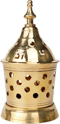 Rudra Centre Akhand Swastik - Brass Table Diya(Height: 4.5 inch)