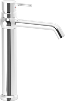 PIXAFLO Brass Single Lever Tall Boy Basin Mixer with Swivel Spout (Chrome) Extended Tall Body for Table Top Basin (Florent) Hot & Cold Water Tap Basin Mixer Faucet(Deck Mount Installation Type)