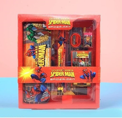 Shmaya SPIDERMAN Stationery Set Geometry Box(Red, Blue)