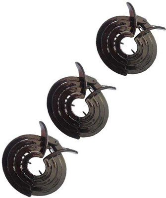 DENICRAAS Black Round Medium Hair Clutcher/Claws/Clips for Girls and Women Combo of 3 Hair Claw(Black)
