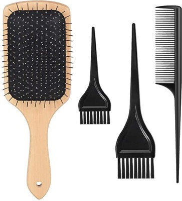 KYP Fashion Hair Dye Coloring Brush Comb Bamboo Hair Brush For Home Salon Parlour