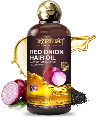 Lovelook Onion Hair Oil for Hair Growth with Onion & Black Seed for Hair Fall Control Hair Oil(300 ml)