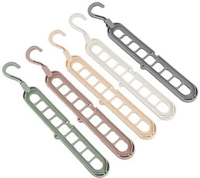 Hariom Multi-Function Folding Hanger 9 Hole Rotating Magic Clothes Hanger Plastic Shirt Hanger For  Shirt