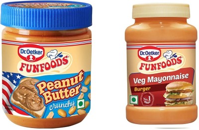 FUNFOODS by Dr. Oetker PEANUT BUTTER CRUNCHY + VEG.MAYO BURGER(400 g, Pack of 2)