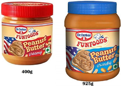 FUNFOODS by Dr. Oetker PEANUT BUTTER CREAMY + CRUNCHY(1325 g, Pack of 2)