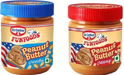 FUNFOODS by Dr. Oetker PEANUT BUTTER CRUNCHY + CREAMY 0.8 kg(Pack of 2)