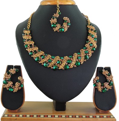 VATSALYA creation Alloy Gold-plated Green Jewellery Set(Pack of 1)