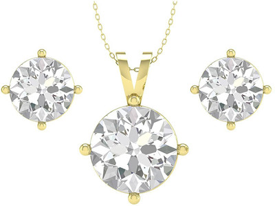 ORIONZ Sterling Silver Gold-plated Yellow Jewellery Set(Pack of 1)