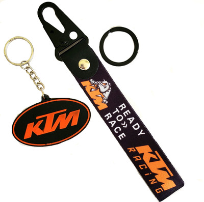 ShopTalk fabric Metal With Single side Rubber Key Chain