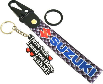 ShopTalk Fabric With Metal Hook & Drive Safe rubber Key Chain