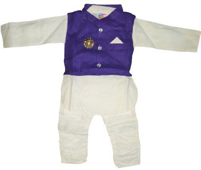 KWEETZ Baby Boys Festive & Party Kurta, Waistcoat and Pyjama Set(Multicolor Pack of 1)