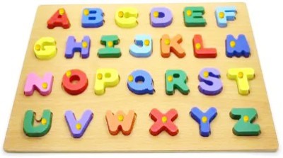 SHALAFI Alphabet Puzzle Blocks Learning Toys Alphabet Number Board Game Educational toys(Beige, Multicolor)