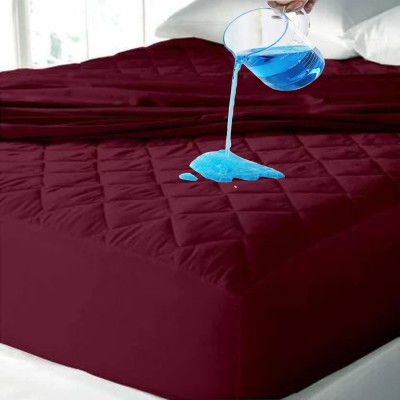 Luxurious Life Fitted Single Size Stretchable, Waterproof Mattress Cover(Maroon)