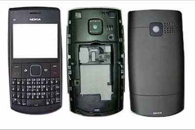 imbi Replacement Housing Body For Nokia X2-01 (Ye Phone Nahi) Front, Middle and Back, Keypad Full Panel(Black)