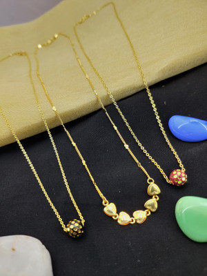 DHARM JEWELS Diamond Gold-plated Plated Alloy Chain