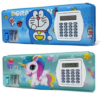 spartone Inbuilt Calculator Avenger Art Plastic Pencil Box Geometry Box(Multicolor)