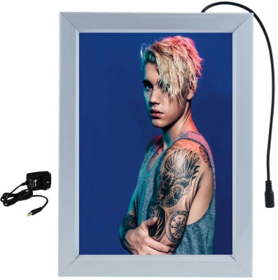 DESIGNING HUB JUSTIN BAIBER MODEL NO-02, 18 inch ELECTRONIC LED FRAME(Silver)