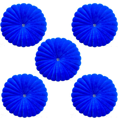 Shri Ganesh Handloom Polyester Fibre Solid Cushion Pack of 5(Light Blue)