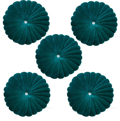 Shri Ganesh Handloom Polyester Fibre Solid Cushion Pack of 5(Green)