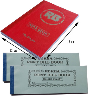 Accounts Rent Bill Book 50+50 pages with Mini Notebook 160 Pages 100-Part Rent Bill Book(2 Sets)