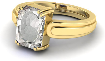 TODANI JEMS 14.25 Ratti Unheated and Untreated Natural Zircon Stone Ashtadhatu Adjustable Brass Zircon Ring