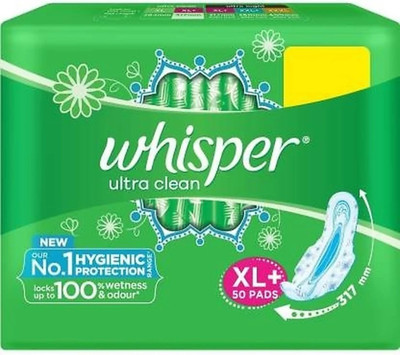 Whisper ultra Clean XL+ ( 50 pads ) Sanitary Pad (Pack of 50)