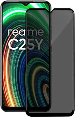 HUPSHY Edge To Edge Tempered Glass for realme C25Y(Pack of 1)