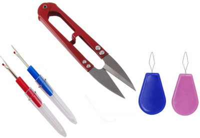 Crafts Haveli 3 Items Combo : 2 Seam Ripper, 2 Needle Threader & 1 Thread Cutter Sewing Kit