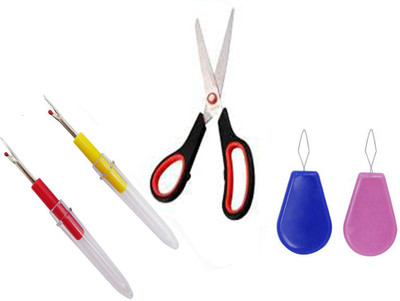 Crafts Haveli 3 Items Combo : 2 Seam Ripper, 2 Needle Threader & Scissor Sewing Kit