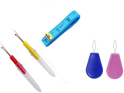 Crafts Haveli 3 Items Combo : 2 Seam Ripper, 2 Needle Threader & Measuring Tape Sewing Kit