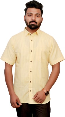 Aarav Boss Men Solid Casual Yellow Shirt